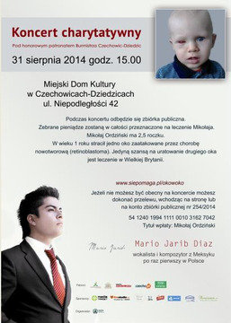 Uratujmy wzrok Mikołaja. Koncert w Czechowicach-Dziedzicach